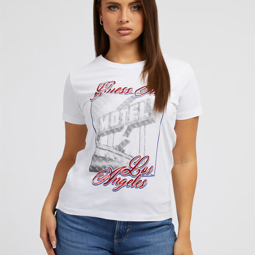 Guess Γυναικεία κοντομάνικη μπλούζα Postcard Tee